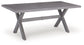 Half Moon Beach - Rectangular Dining Table With Umbrella Option - Gray