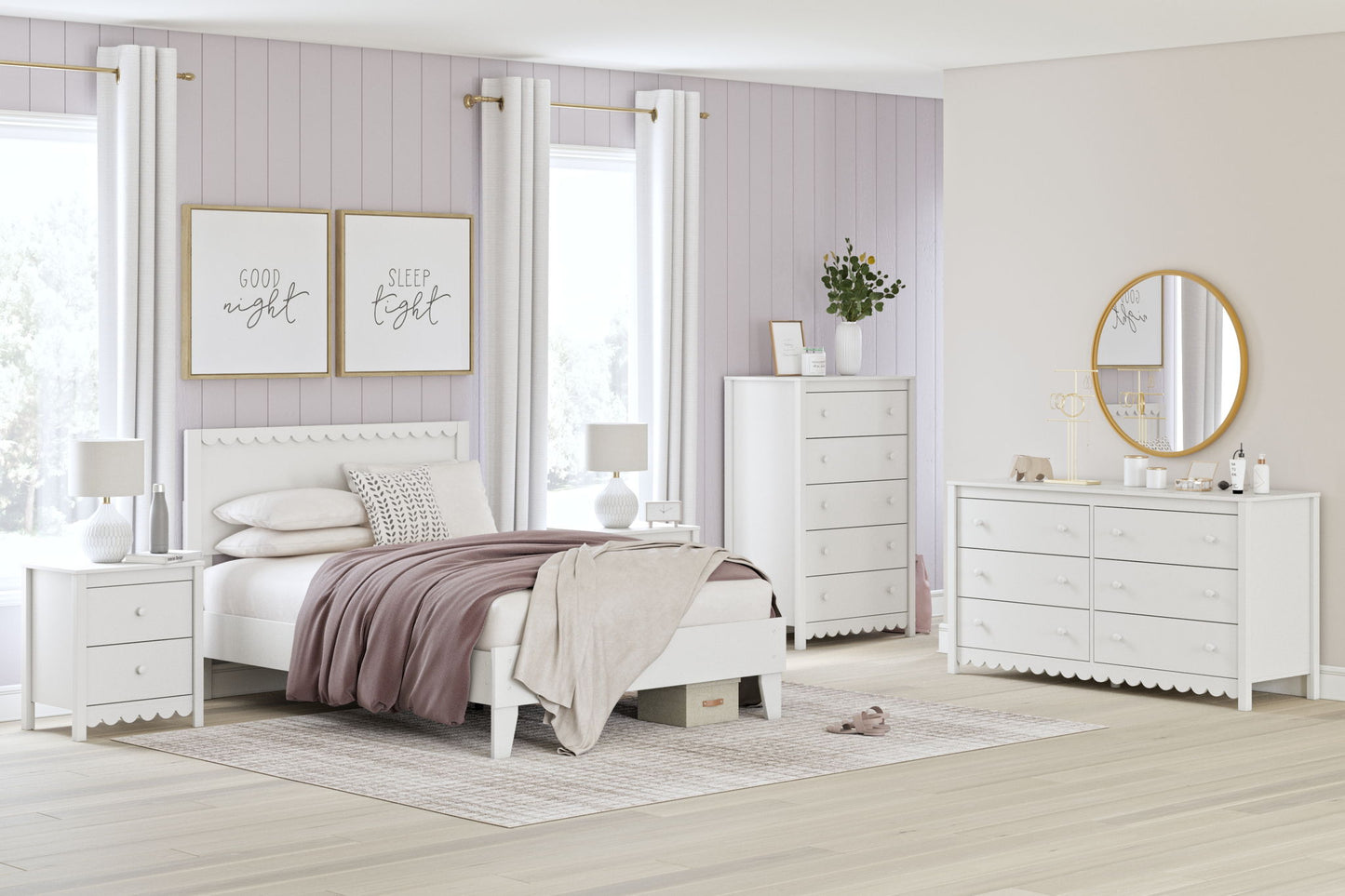 Hallityn - Six Drawer Dresser - White