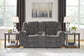 Foreside - Dbl Reclining Loveseat with Console - Charcoal