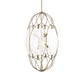 Valencia - 6 Light Glass Panel Pendant - Gold / White