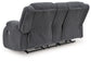 Observation - Double Reclining Power Loveseat With Console - Steel