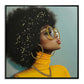 Golden Gaze Icon - 25" x 25" Framed Wall Art - Yellow