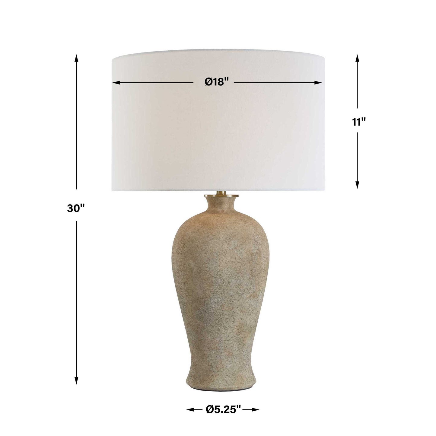 Torres - Textured Ceramic Table Lamp - Brown