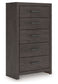 Prendonea - Five Drawer Chest - Charcoal