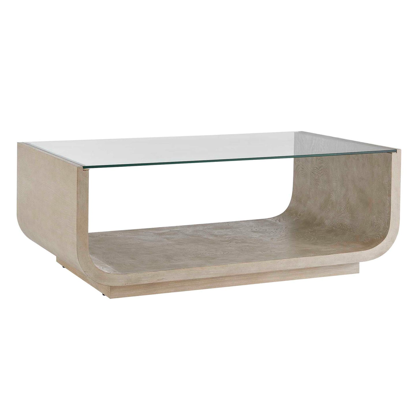 Maeva - Modern Glass Coffee Table - Woodtone
