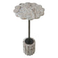 Lana - Scalloped Marble Drink Table - Bronze / White