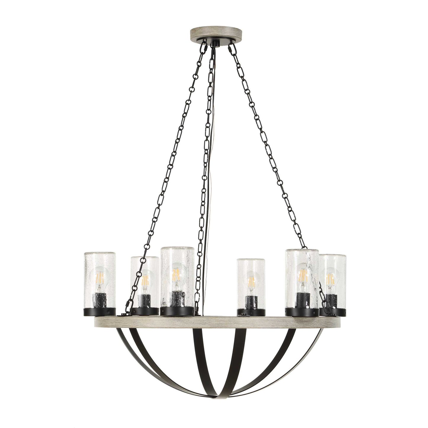 Edgecomb - 6 Light Indoor-Outdoor Chandelier - Black / Gray