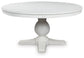Greddinton - Round Dining Table Set - Black Chairs