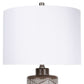 "Geometric Harmony" Ceramic Table Lamp (Set of 2) - Brown / White
