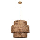 Water Hyacinth - 4 Light Woven Pendant - Light Brown