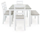 Stonehollow - Rectangular Drm Table Set (Set of 6) - White / Gray