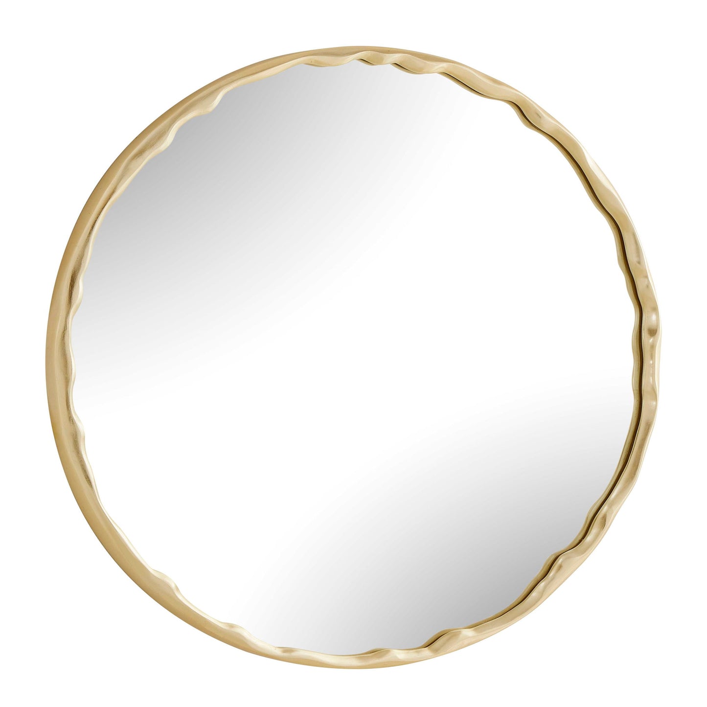 Crinkle - Round Mirror - Brass