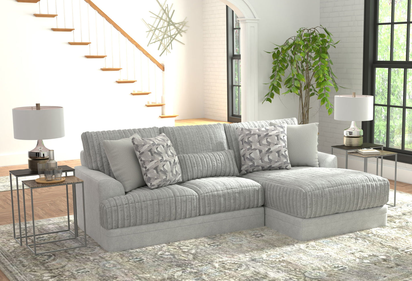 Titan - Sectional With Comfort Coil Seating And Accent Pillows Included