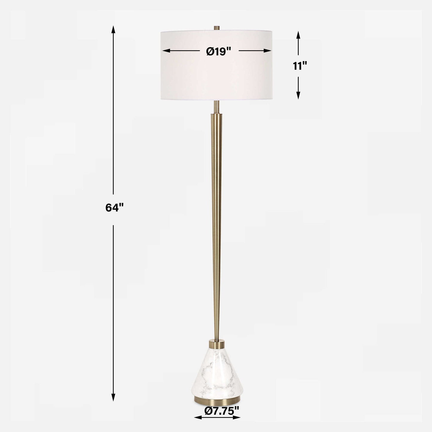 Curran - Tapered Metal Floor Lamp - White