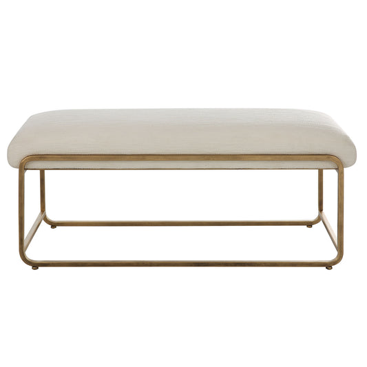 Accent Bench With Cushion - Antique Brushed Brass