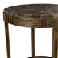 Cusano - Round Dark Marble Accent Table - Brass / Brown
