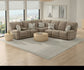 Beacon - Power Lay Flat Recliner Console Loveseat With Storage Arm / Reading Lights / Extended Ottoman - Mushroom