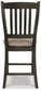 Tyler Creek - Upholstered Barstool (Set of 2) - Black / Grayish Brown