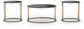 Hannerly - Occasional Table Set (Set of 3) - Black / Gold Finish