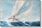 Gusty Sail Aglow - 33" x 48" Framed Wall Art - Blue