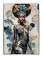Regal Tropic Gaze - 40" x 28" Framed Wall Art - Blue