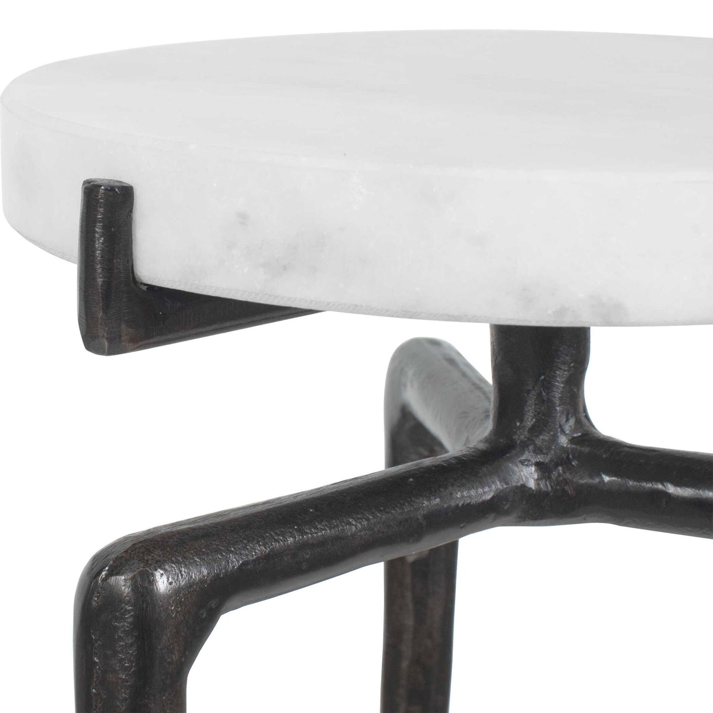 Tobias - Marble Slab Drink Table - Bronze / White