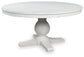 Greddinton - Round Dining Table Set - Black Chairs