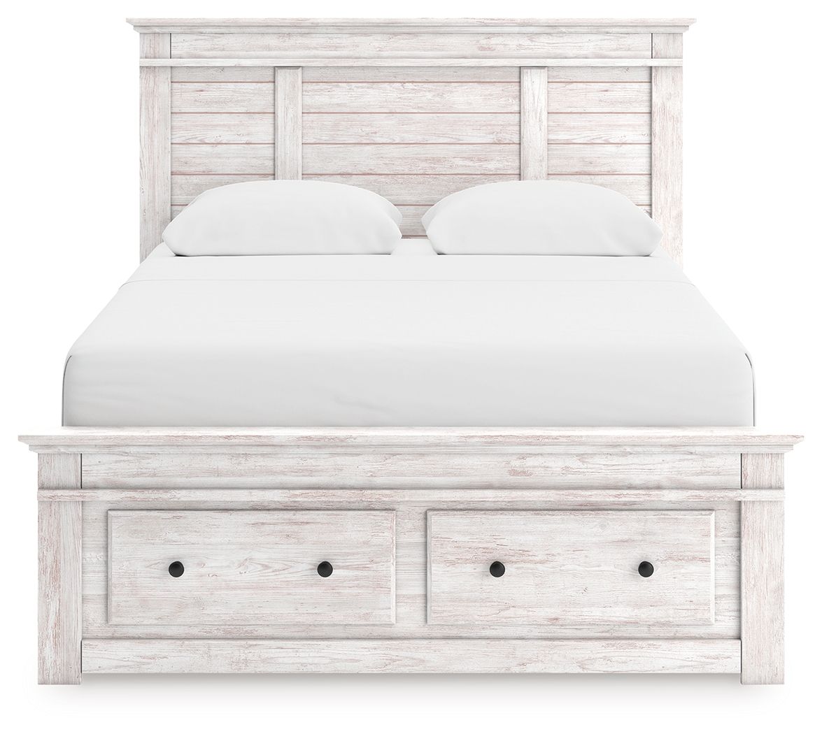 Makidern - Panel Storage Bed With Storage Footboard