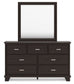 Covetown - Dresser And Mirror - Dark Brown