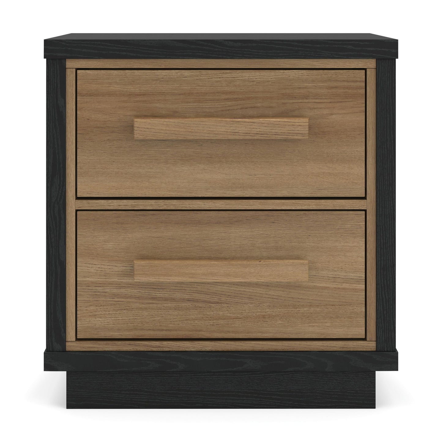 Kozmour - Two Drawer Night Stand - Black / Brown