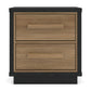Kozmour - Two Drawer Night Stand - Black / Brown