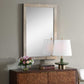 Pave - Rectangular Travertine Mirror - White