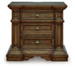 Frantanna - Three Drawer Night Stand - Brown