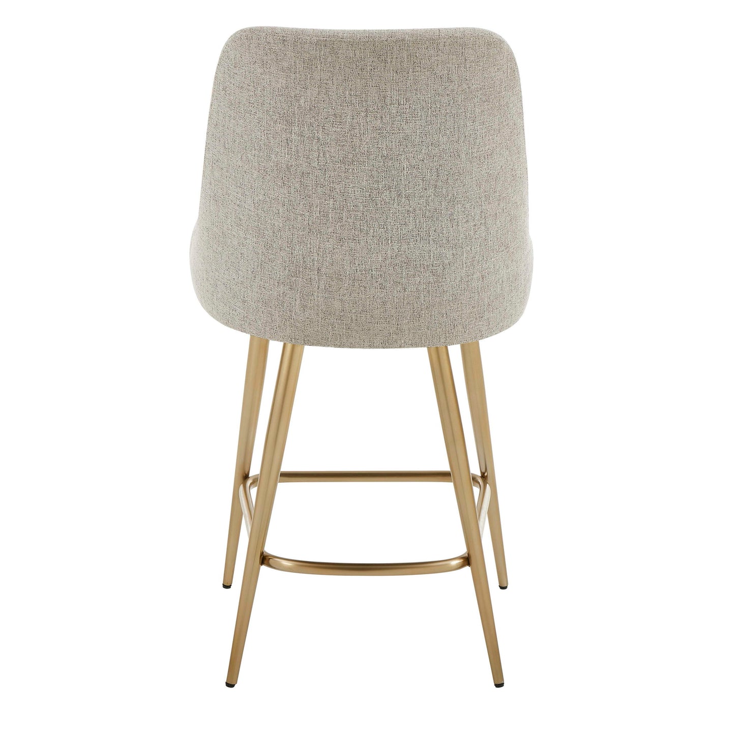 Bramwell - Upholstered Counter Stool - Gray / Gold