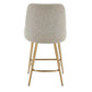 Bramwell - Upholstered Counter Stool - Gray / Gold