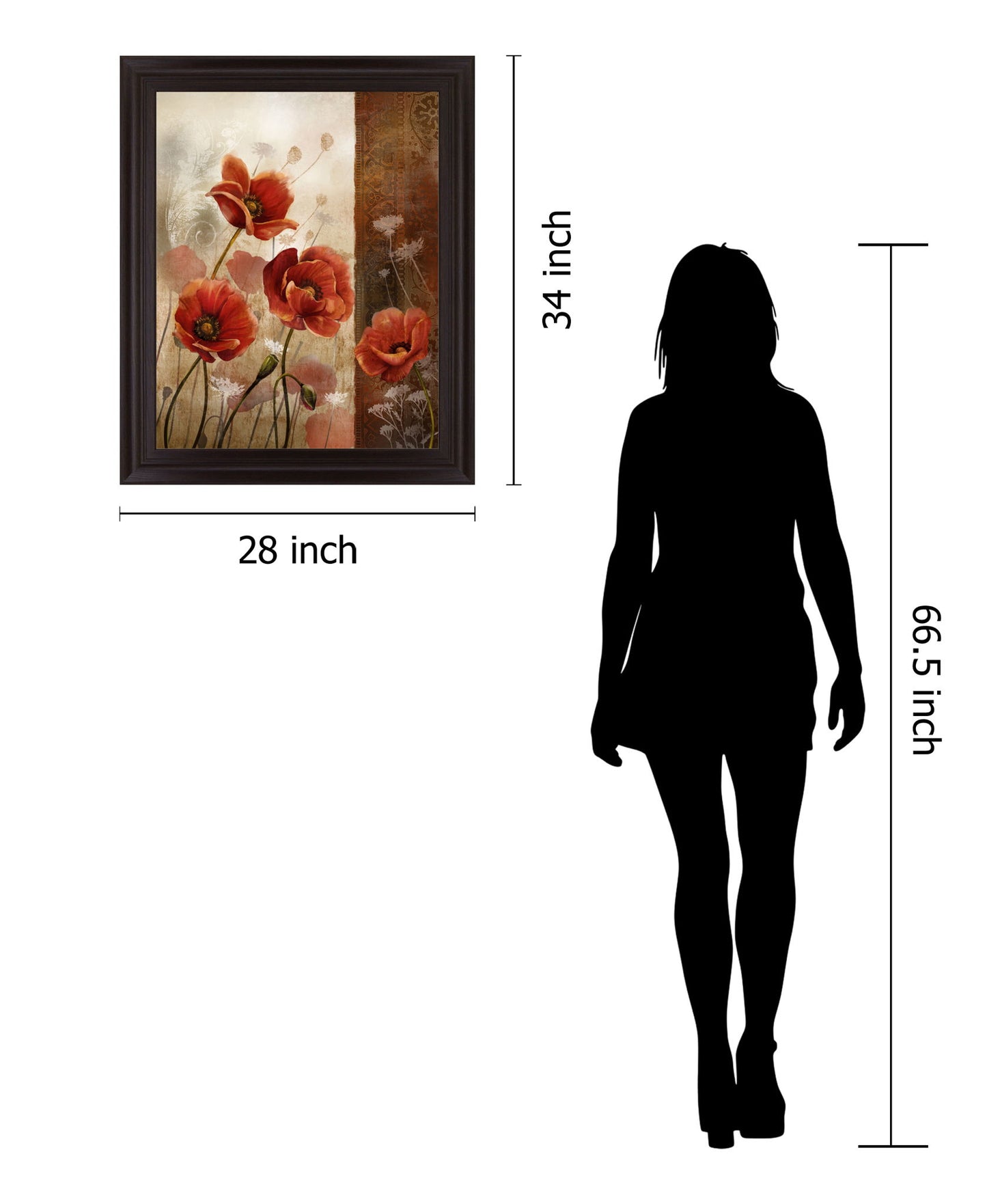 Crimson Reverie - 28" x 34" Framed Wall Art - Red