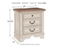 Realyn - Three Drawer Night Stand - White / Brown / Beige