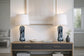 Tidal Elegance Art Glass & Crystal Table Lamp (Set of 2) - Deep Sea Swirl / Clear Crystal