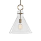 Imbuto - Funnel Glass 1 Light Pendant - White & Gold