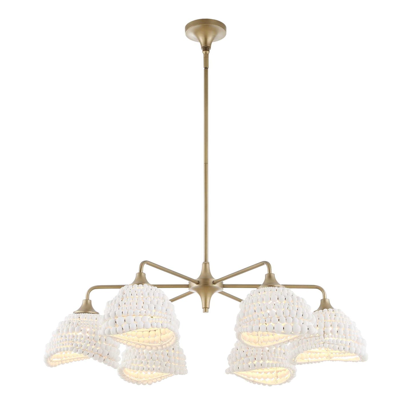 Biddeford - 6 Light Beaded Pendant - White
