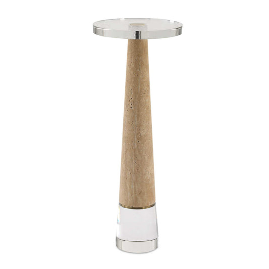 Niari - Travertine Drink Table - Light Brown