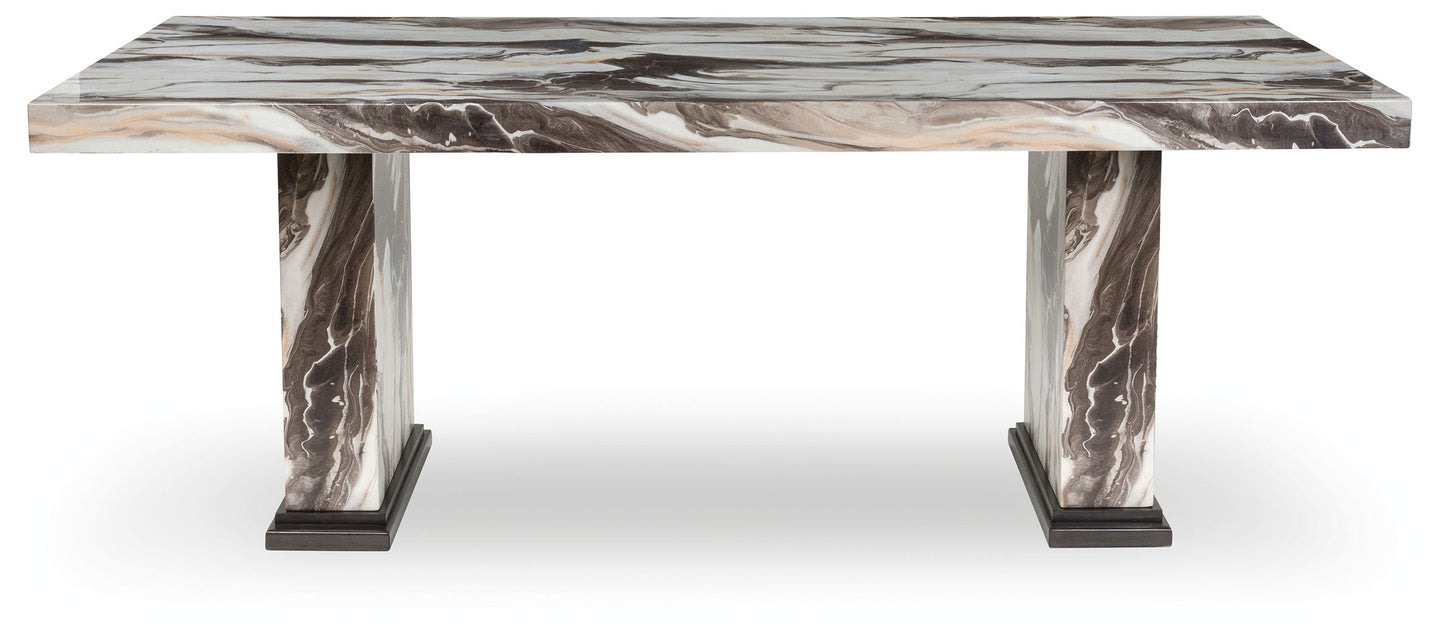 Jeshina - Dining Table - Dark Brown / Beige