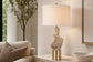 "Sculptural Serenity" Ceramic Table Lamp (Set of 2) - Stone / Soft Gold