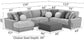 Canyon - 4 Piece Sectional With Cuddler Seat Cushions, Included Accent Pillows And Cocktail Ottoman (Left Side Facing Chaise) - Umber