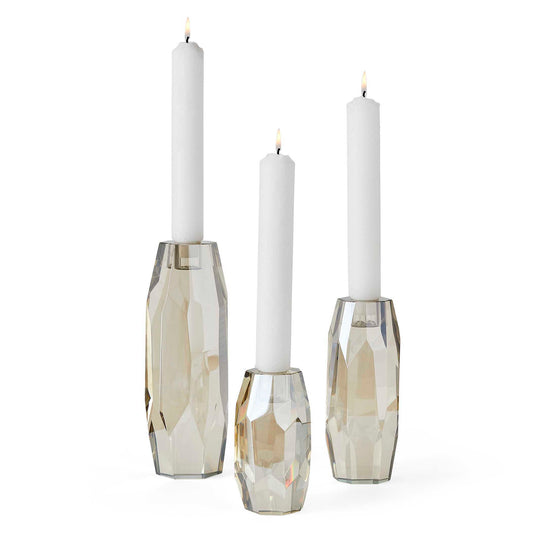 Multifaceted Taper Candleholders (Set of 3)