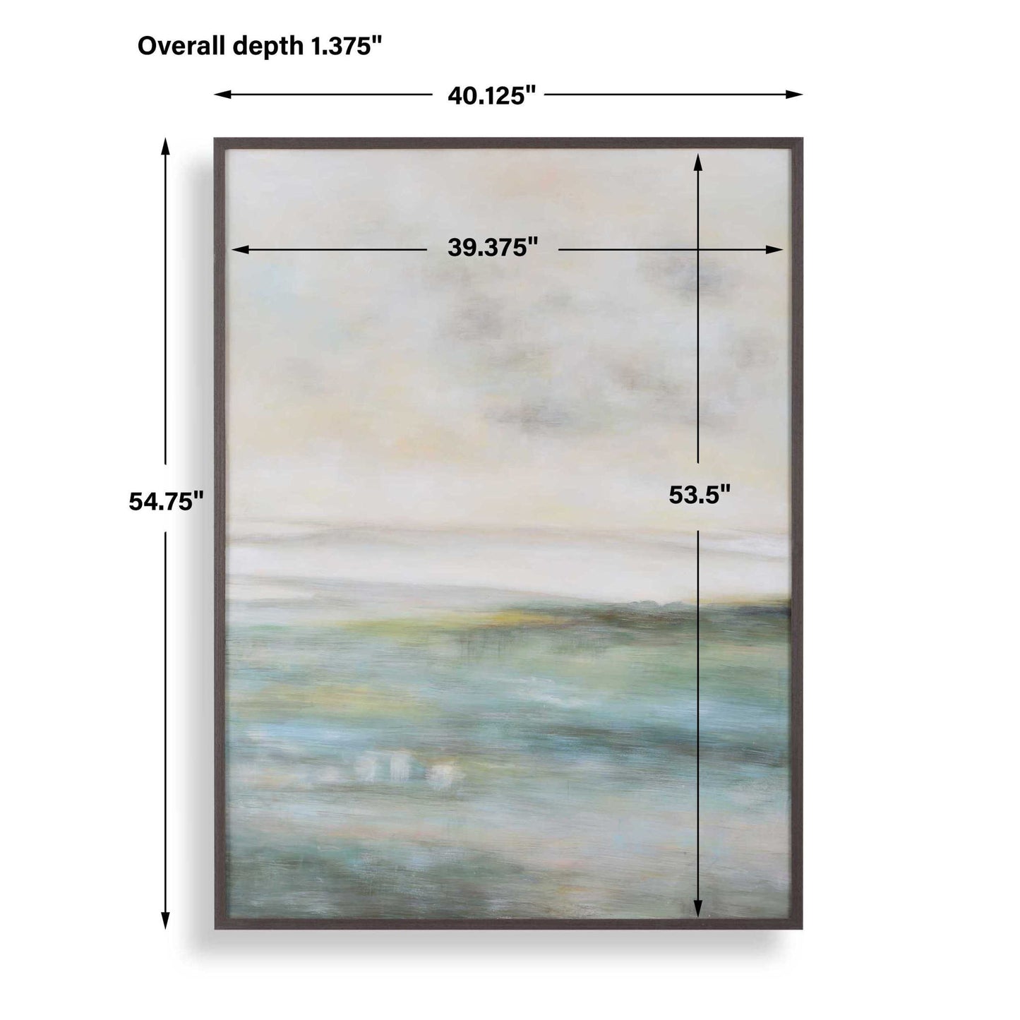 Awakening - Hand Painted Landscape Art - Blue / Brown / Green / White / Yellow