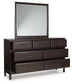 Vanmore - Dresser And Mirror - Dark Brown