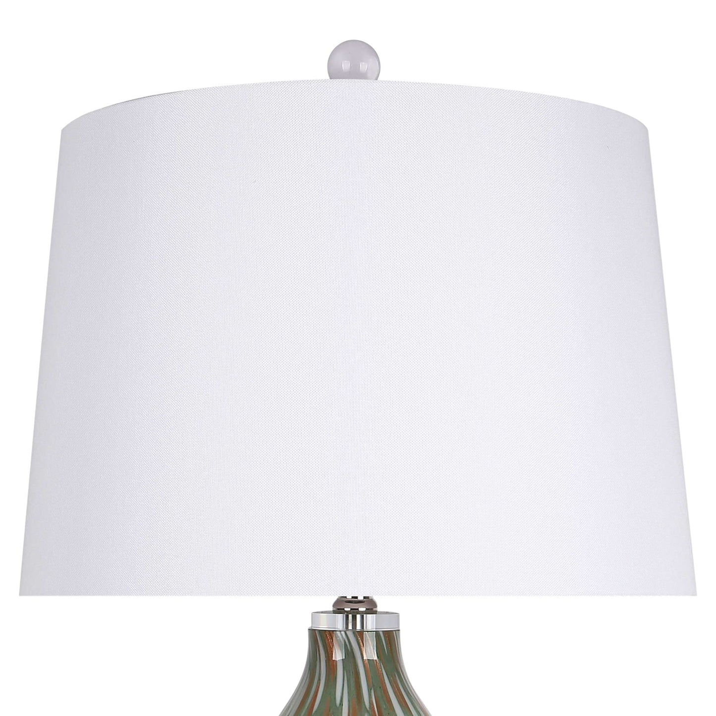 "Verdant Glow" Art Glass Table Lamp (Set of 2) - Green Art Glass