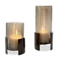 Fluted Fire - Cylinder Candleholders (Set of 2) - Bronze