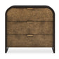 Byrams - 3 Drawer Oak Chest - Brown / Gold / Woodtone